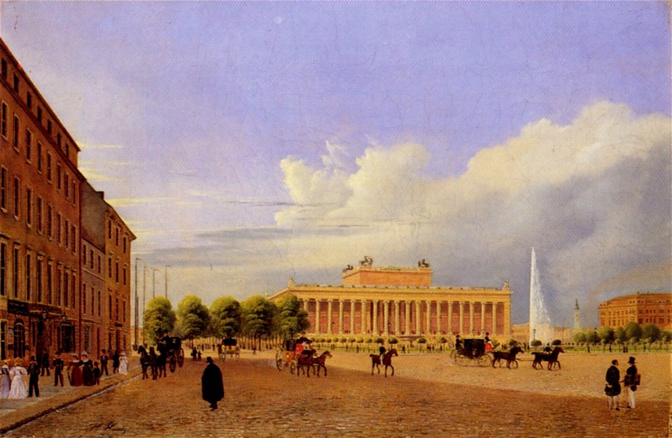 Johann Heinrich Hintze - Berlin, Altes Museum von der Schlossfreiheit aus