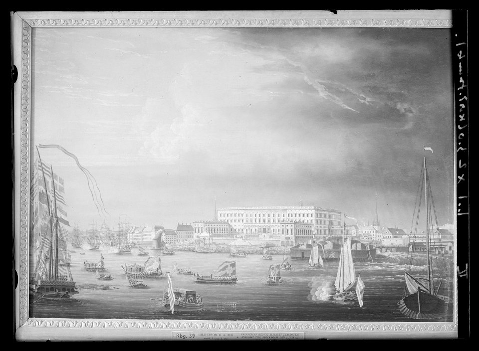Hilleström - stadsvy H E Charlottas intåg 1774 - Livrustkammaren - 61301