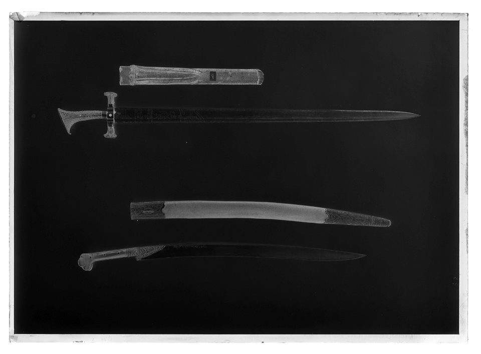 Hirschfängare, yatagan - Livrustkammaren - 77520-negative