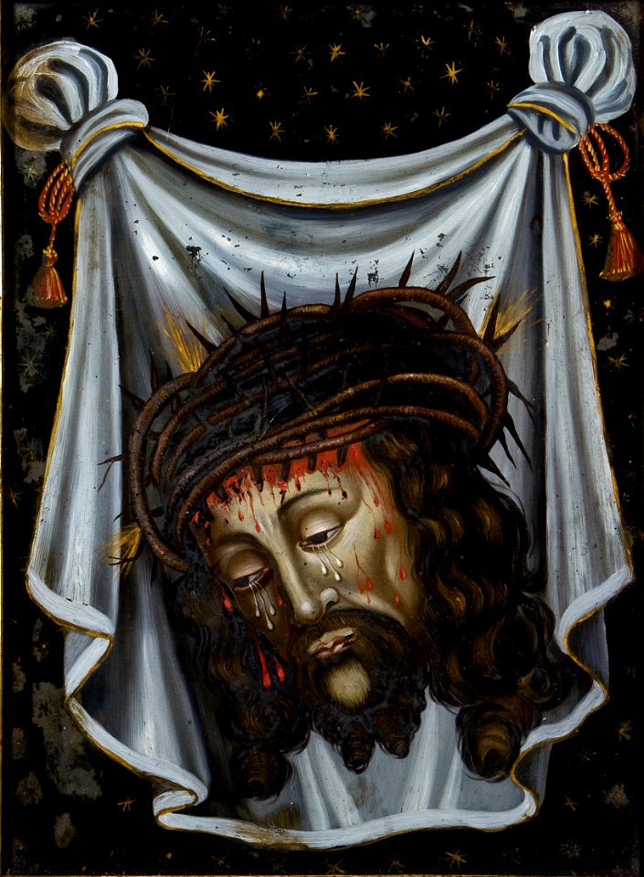 Hinterglasbild Schweißtuch der Veronica 18Jh
