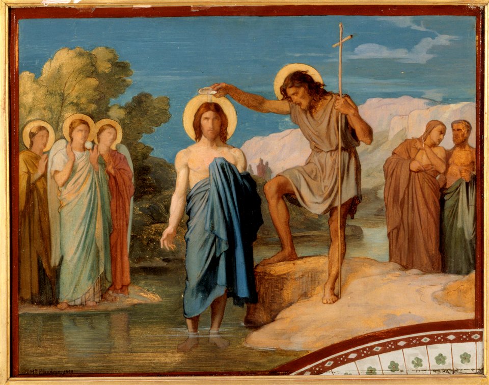 Hippolyte-Jean Flandrin - Le baptême du Christ Esquisse pour le décor de la nef de l'église Saint-Germain-des-Prés - P2765 - Musée Carnavalet