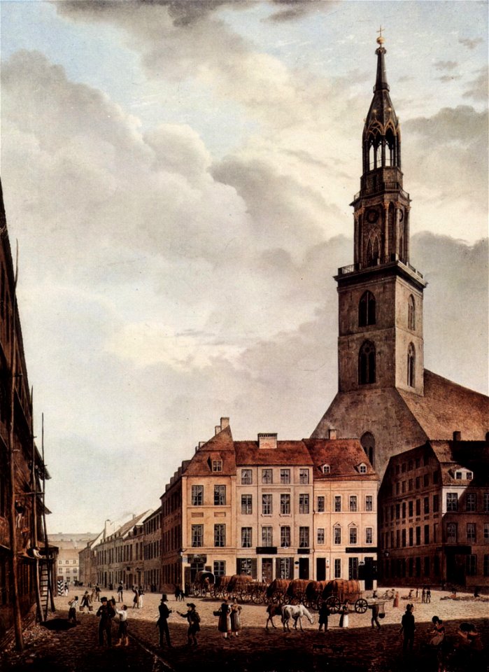 Johann Heinrich Hintze - Berlin, Neuer Markt mit Marienkirche