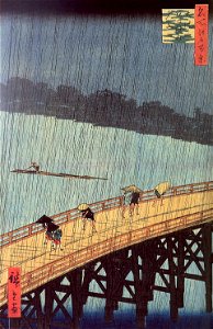 Hiroshige - Evening Shower at Atake and the Great Bridge