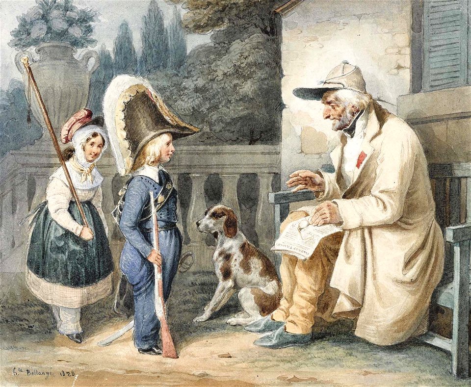 Hippolyte Bellangé Veteran and children 1828