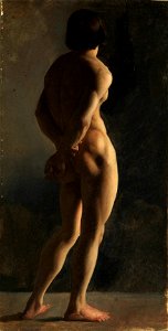 Hippolyte Flandrin - Male nude, seen from behind