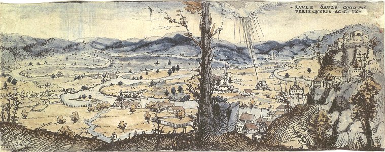 Hirschvogel, Augustin — Weite, von einem Fluss durchzogene Landschaft — nach 1545