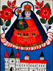 Hinterglasbild Gnadenbild Maria Zell Sandl 19Jh