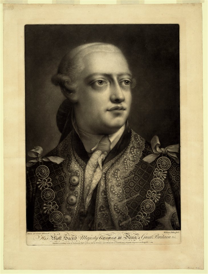 His most sacred majesty George III, King of Great Britain, etc. - - Frye ad vivium delineavit, William Pether, fecit. LCCN2008675400