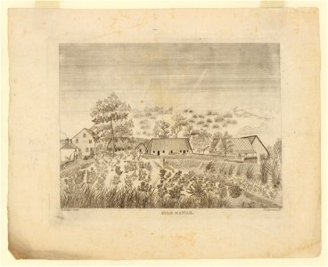 Hilo, Hawaii, ca. 1837. Drawn by Edward Bailey, engraved by Kepohoni