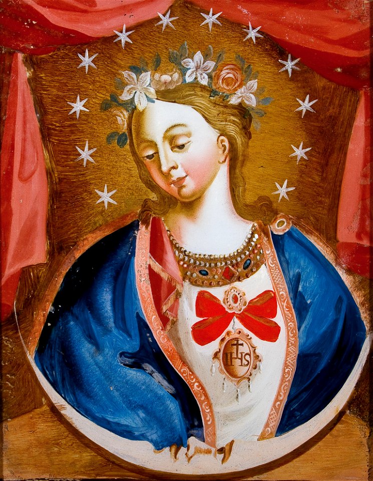 Hinterglasbild Wessobrunner Gnadenbild c1800