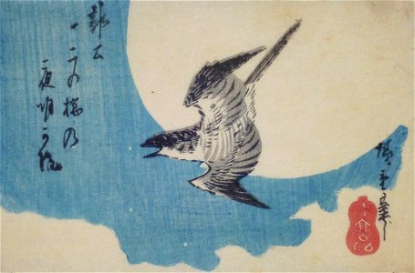 Hiroshige lesser cockoo. Free illustration for personal and commercial use.