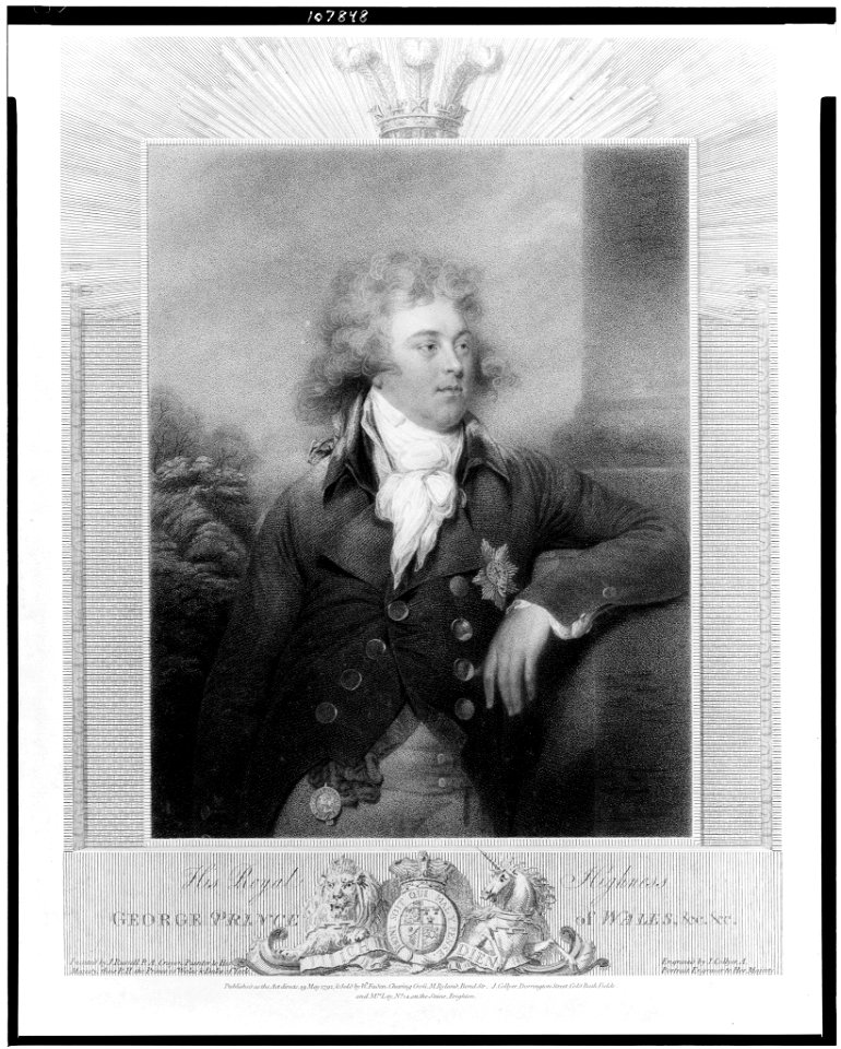 His royal highness George Prince of Wales - Painted by J. Russell ... ; engraved by J. Collyer ... LCCN93506651
