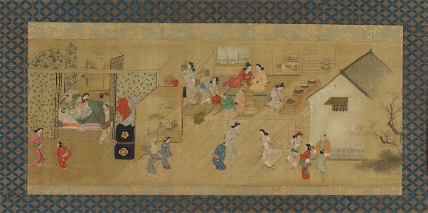Hishikawa Moronobu 菱川師宣 - Early Evening at a Yoshiwara Inn - TL42147.2 - Harvard Art Museums