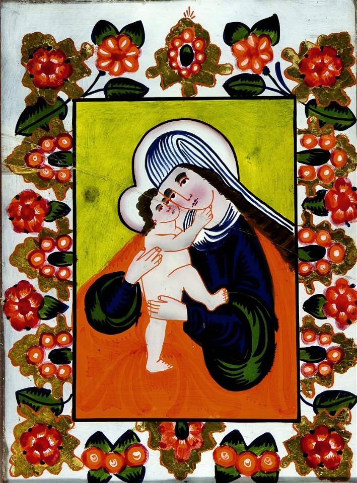 Hinterglasbild Maria Hilf Sandl c1850