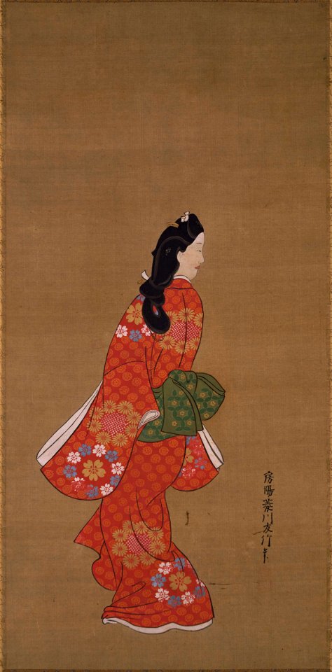Hishikawa Moronobu - Beauty Looking Back - Google Art Project