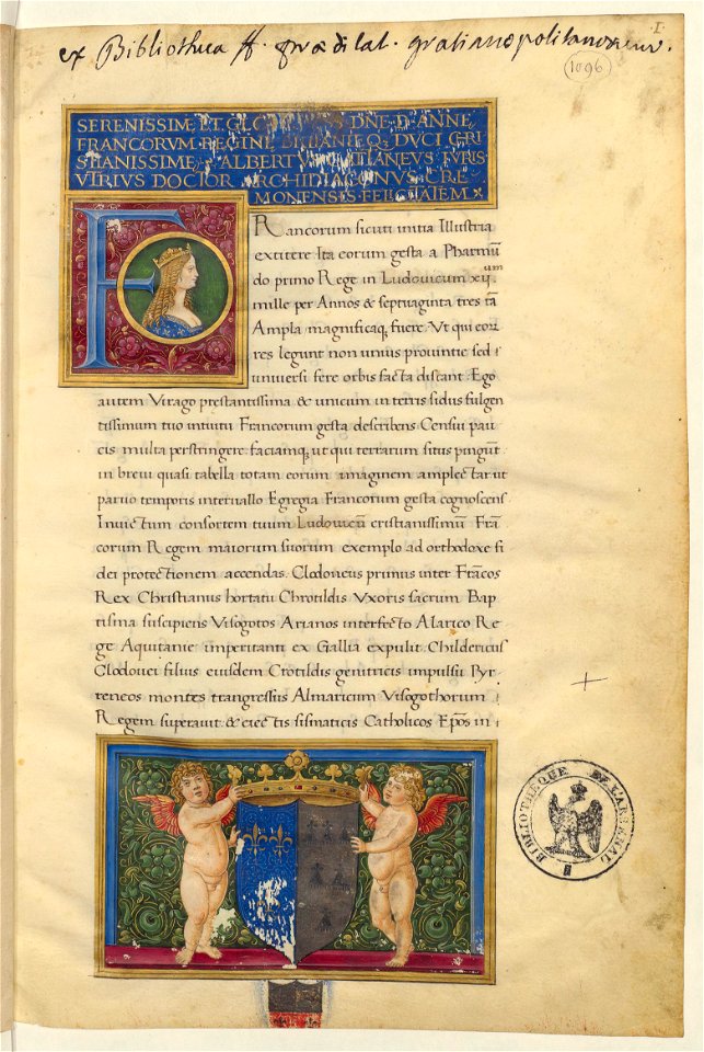 Histoire des rois de France de Cattaneo- Bib Arsenal Ms1096 f1