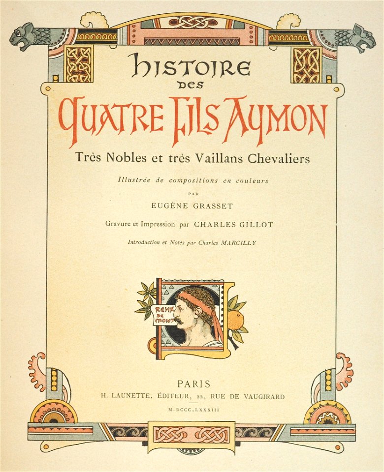Histoire des Quatre Fils Aymon - Eugène Grasset - titre