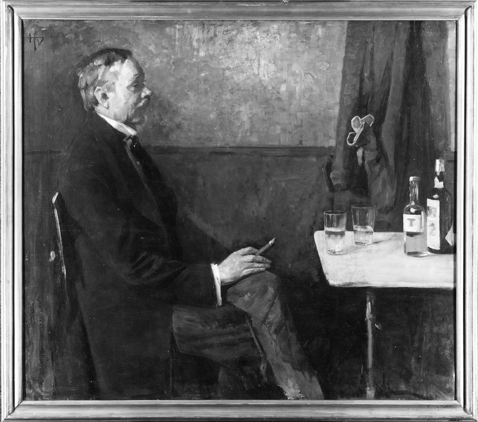 Hjalmar Söderberg (1869-1941), författare, kritiker, gift med 1. Märta Abenius, 2. Emilie Voss - Nationalmuseum - 40032