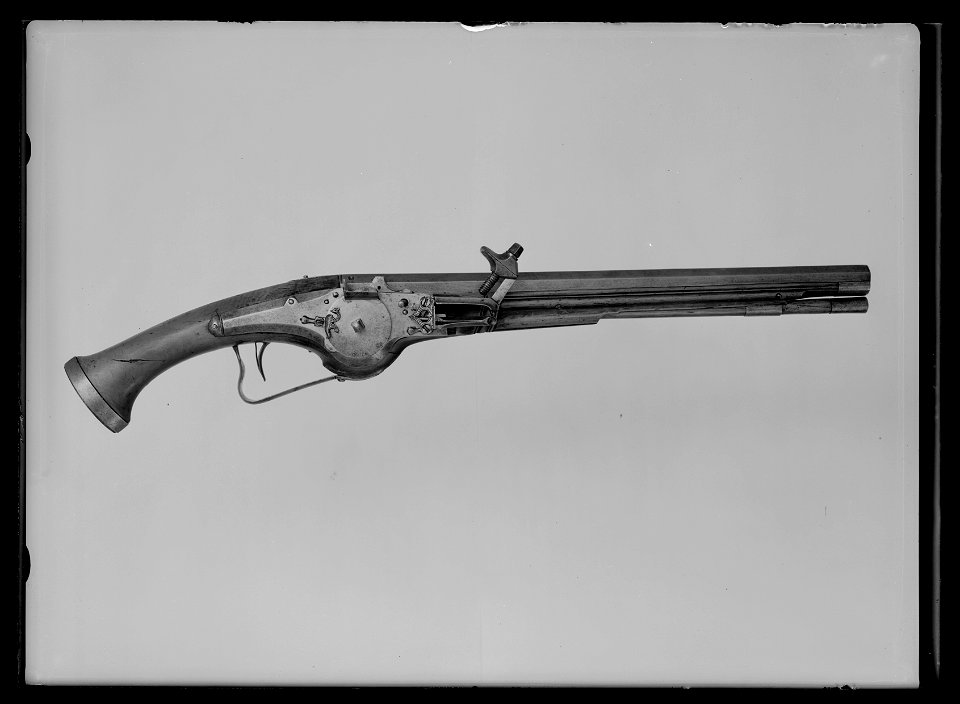 Hjullåspistol, Holland eller Baltikum ca 1630. Gustav II Adolfs pistoler vid Lützen 1632 - Livrustkammaren - 69367