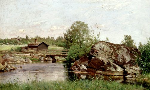 Hjalmar Munsterhjelm - Stream Landscape - A III 2428 - Finnish National Gallery