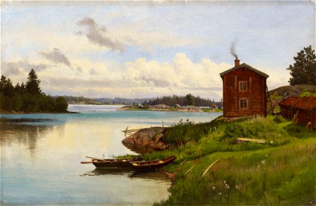 Hjalmar Munsterhjelm - Aihe Barön salmesta, harjoitelma - A II 865-4 - Finnish National Gallery