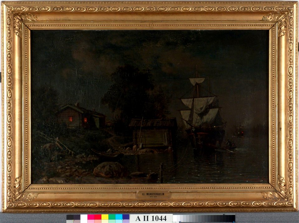 Hjalmar Munsterhjelm - Laivoja kuutamossa - A II 1044 - Finnish National Gallery