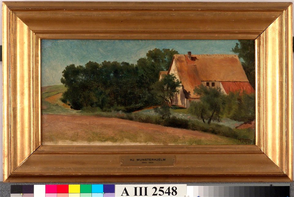 Hjalmar Munsterhjelm - Saksalainen maalaistalo tien varressa - A III 2548 - Finnish National Gallery