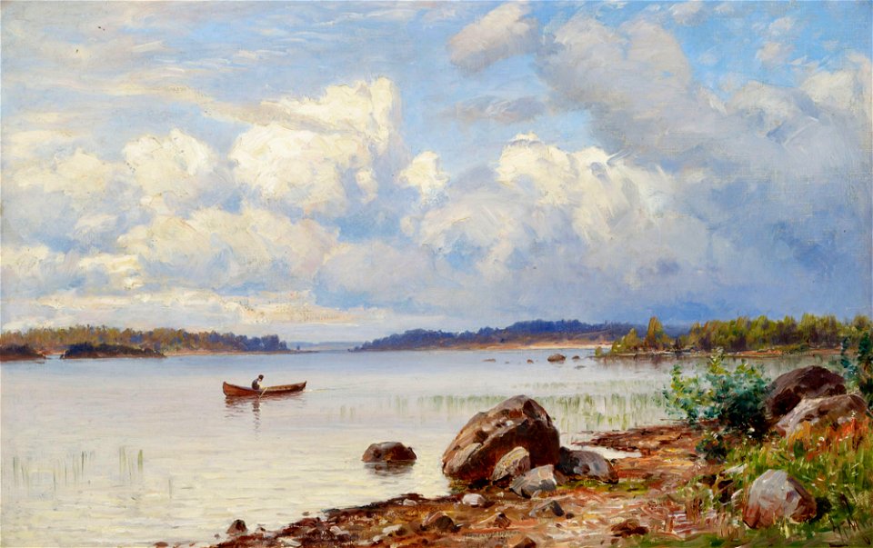 Hjalmar Munsterhjelm - Lakeside Landscape from Tavastia - A IV 3652 - Finnish National Gallery