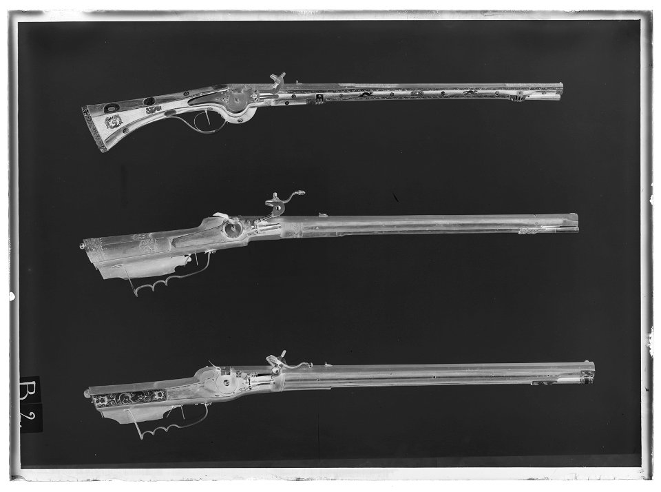 Hjullåsstudsare, Sachsen (Thüringen), ca 1635 - Livrustkammaren - 43671-negative