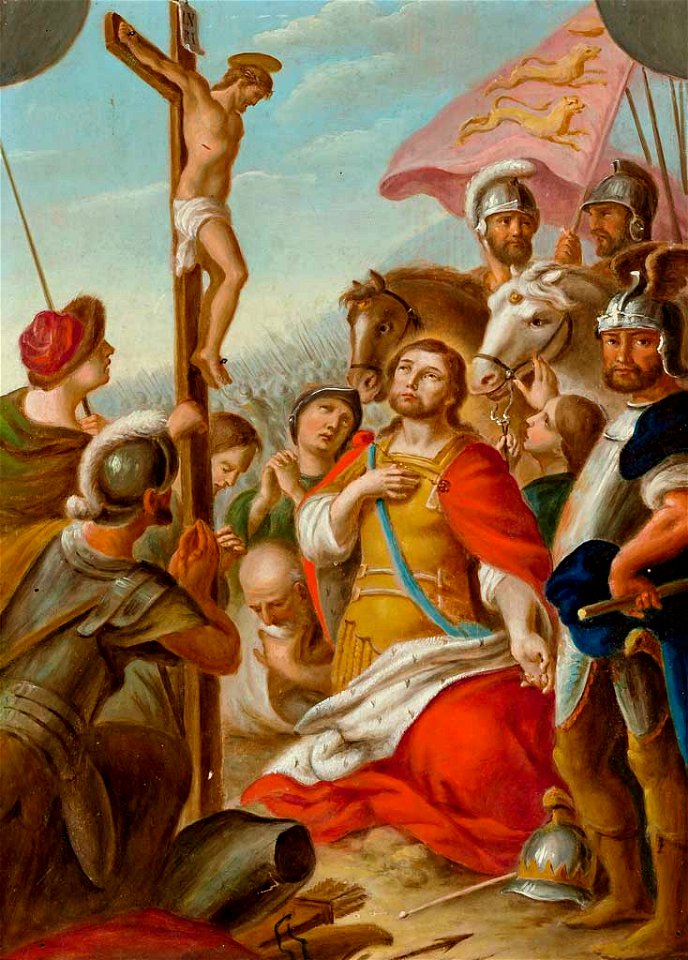 Hl Oswald vor dem Kreuz