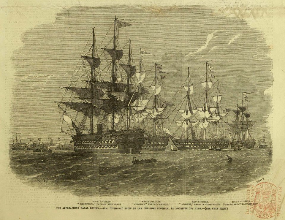 HM Divisional Ships of the Gun-Boat Flotilla, at Moorings off Ryde - 1856