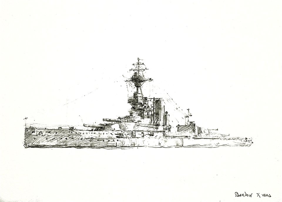 HMS 'Benbow' at Christmas, 1918 RMG PV2761