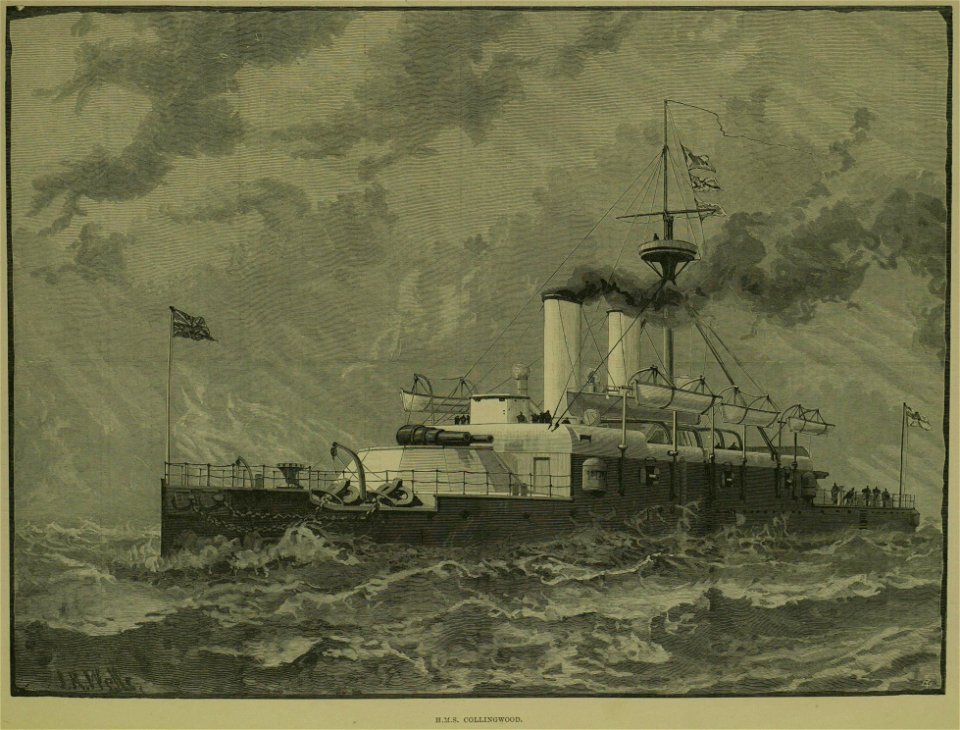 HMS Collingwood, Steel Armour-Plated Barbette Ship - ILN 1885