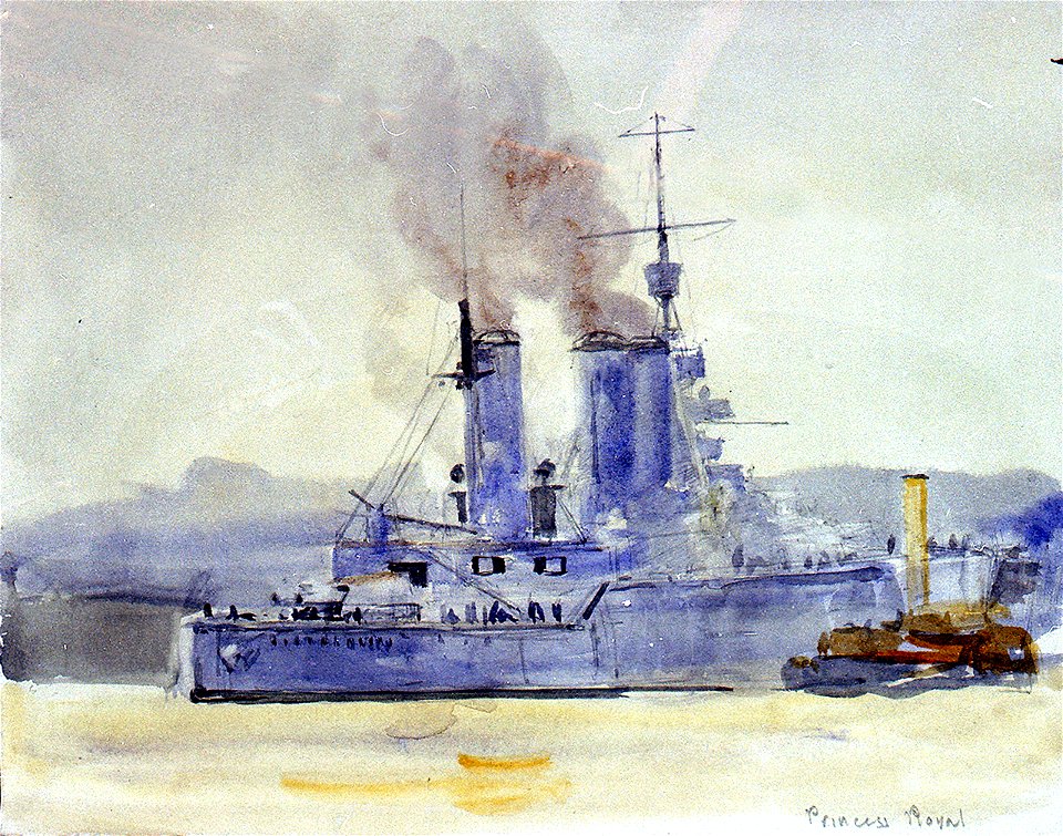 HMS 'Princess Royal' with a tug RMG PV2680