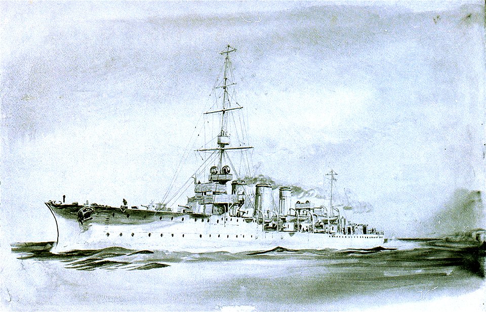 HMS 'Comus', light cruiser RMG PW1813