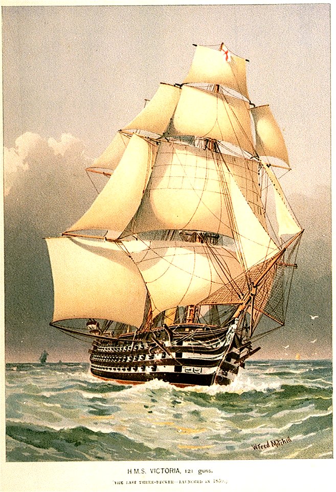 HMS Victoria 121 guns (The last three-decker-launched in 1859) RMG PU6217