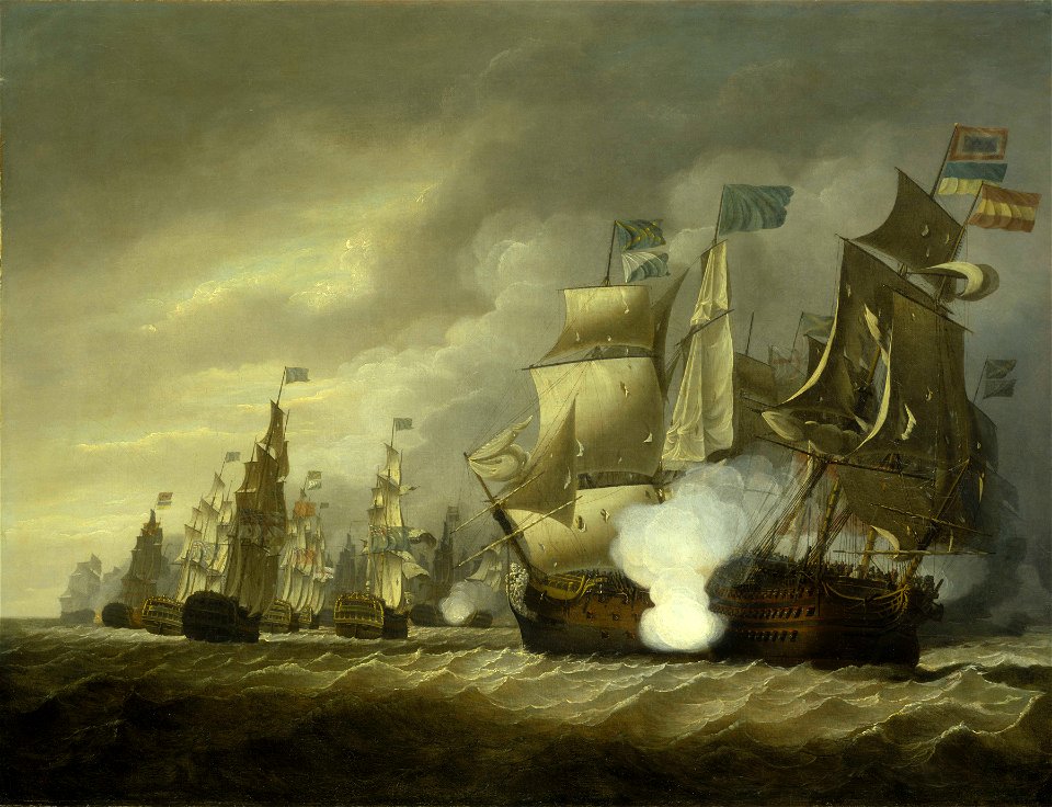 HMS Victory Raking the Salvador del Mundo at the Battle of Cape St Vincent, 14 February 1797 RMG BHC0484