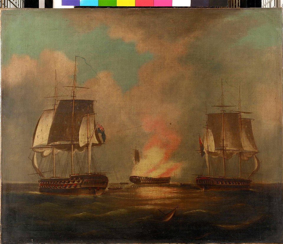 HMS Implacable and Centaur, 27 August 1808 RMG BHC0587