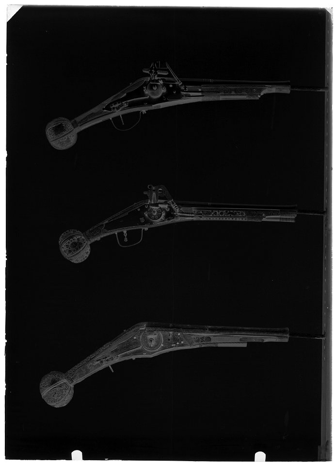 Hjullåspistoler - Livrustkammaren - 8847-negative