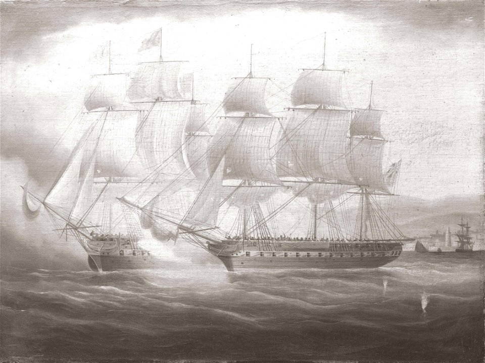 HMS Shannon taking USS Chesapeake, 1 June 1813 RMG BHC0601