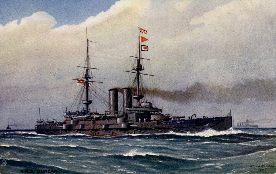 hms-duncan-1901-postcard-free-stock-illustrations-creazilla