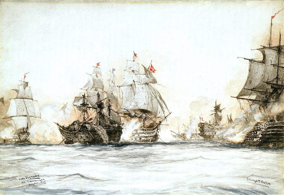 HMS Victory at Trafalgar, 21 Oct 1805 RMG PU5974
