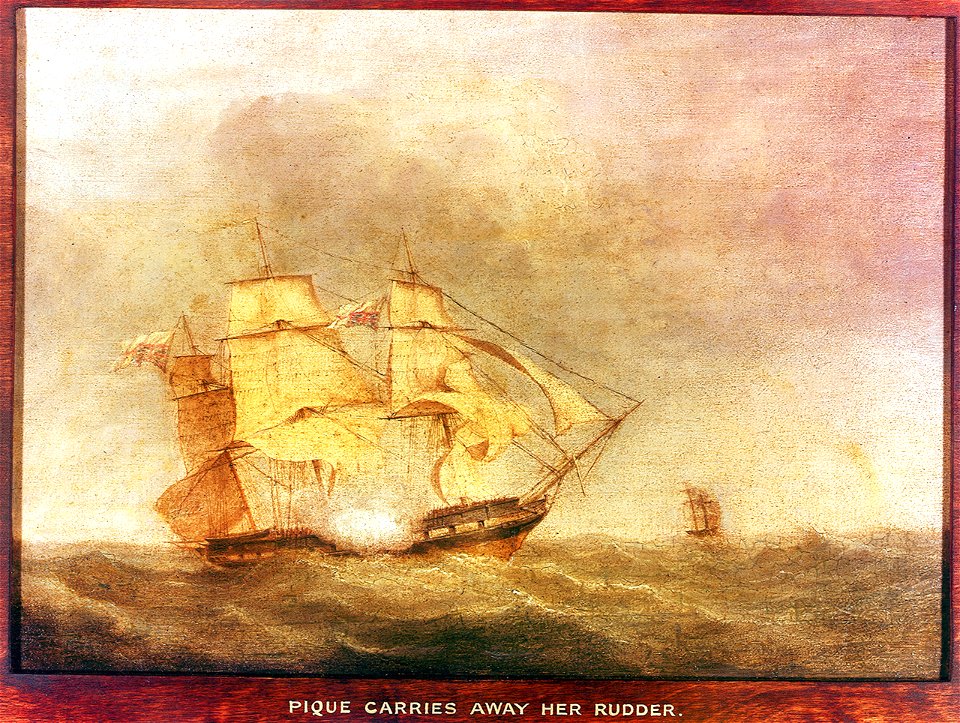 HMS Pique carrying away her rudder RMG BHC2256