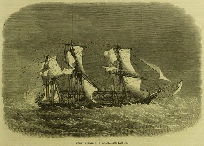 HMS Pylades in a Squall - ILN 1869