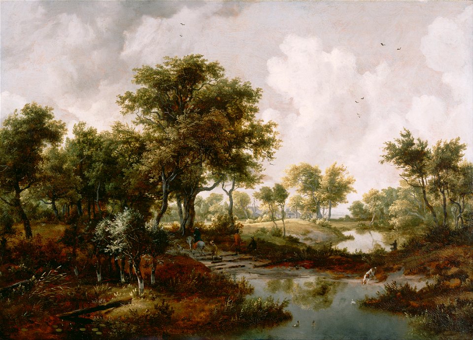 Hobbema, Meindert - A Wooded Landscape - Google Art Project