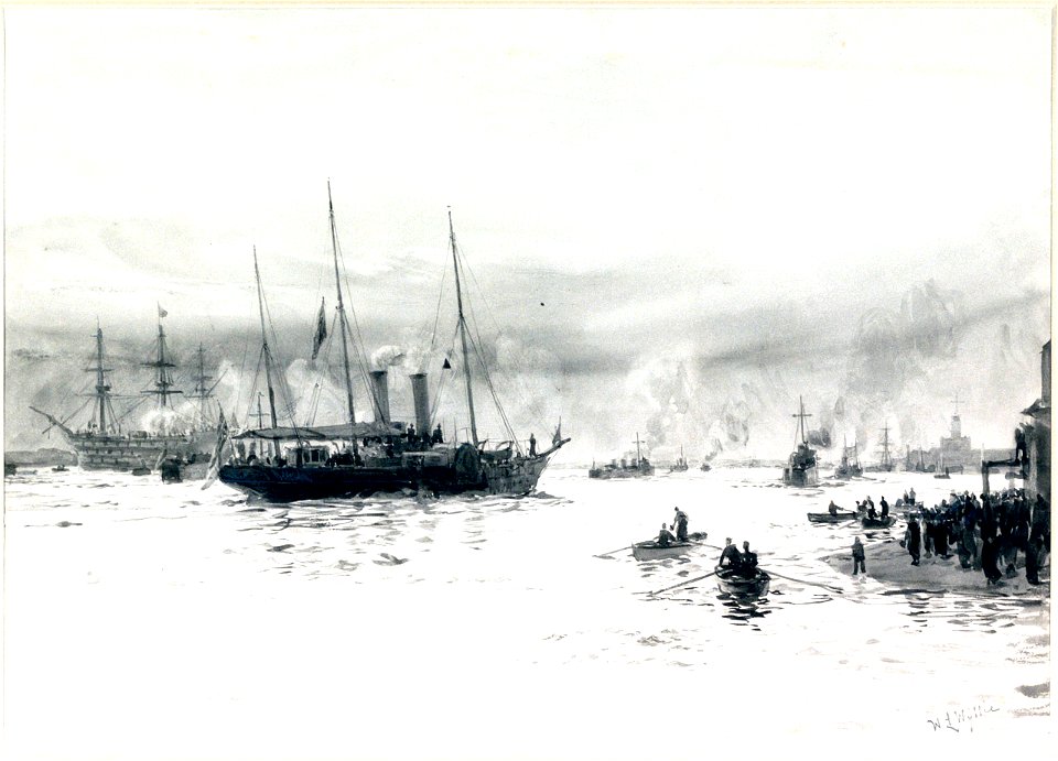 HMY Alberta Entering Portsmouth Harbour with the Body of Queen Victoria