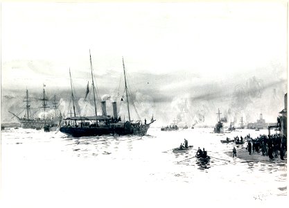 HMY Alberta Entering Portsmouth Harbour with the Body of Queen Victoria