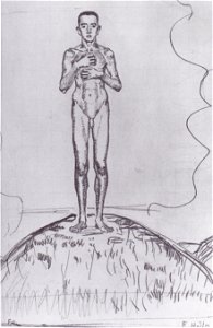 Hodler - Auf einem Hügel stehender Jünglingsakt - ca1901