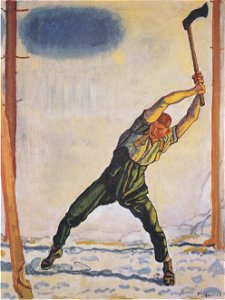 Hodler - Der Holzfäller - 1910. Free illustration for personal and commercial use.