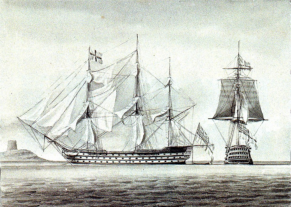 HMS Caledonia in two positions PW0056